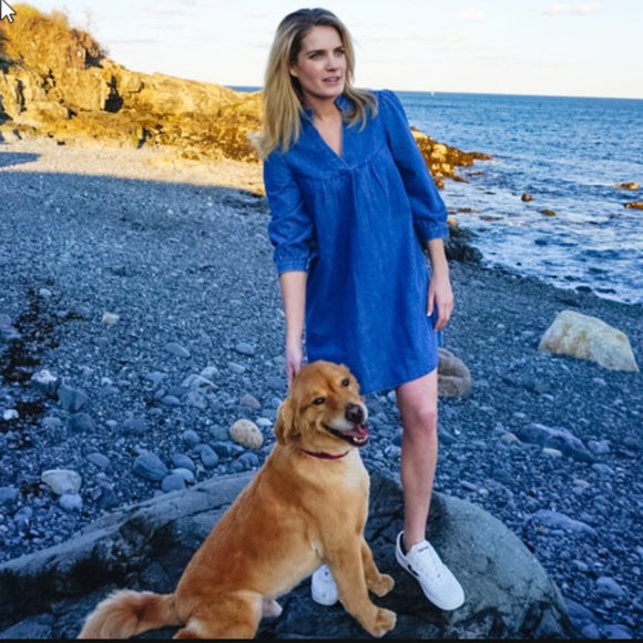 Tuckernuck Chambray Lalavon Ruffle Dress Small - Picture 2 of 5